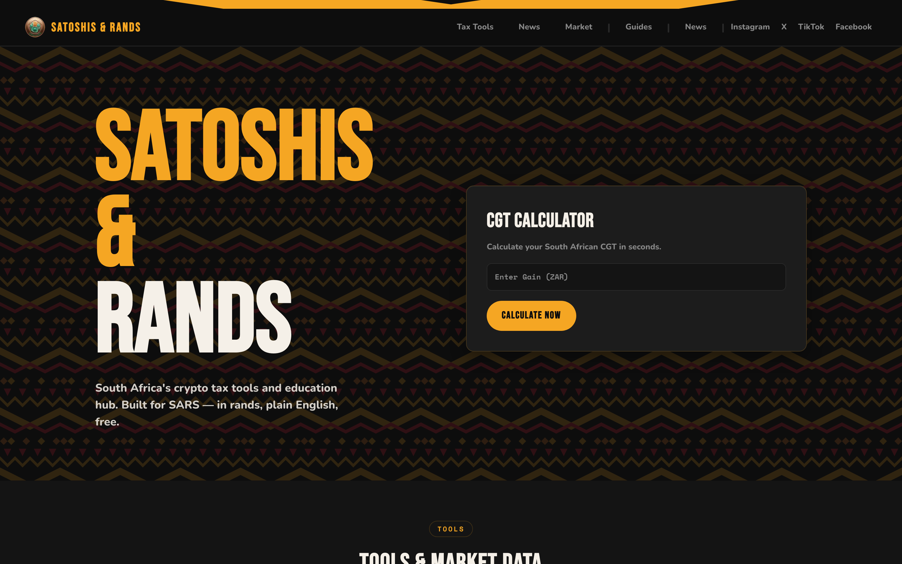SatoshisAndRands live screenshot